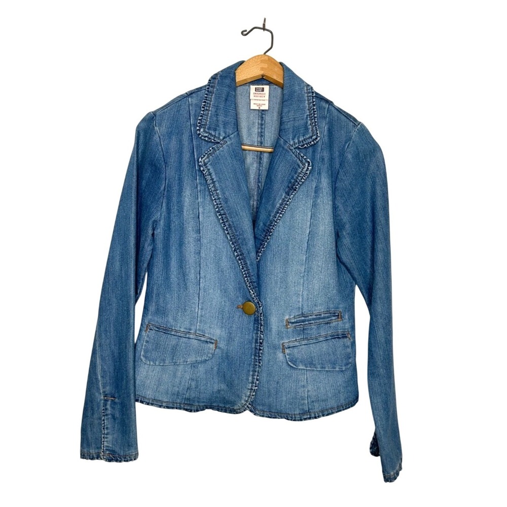 Vintage‎ Faded Glory Y2K Early 2000s Single Button Denim Jean Jacket 8